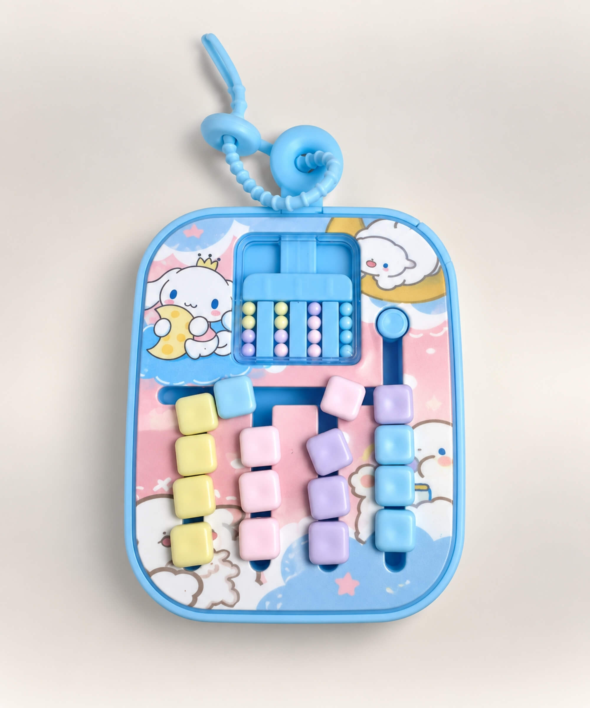 Cinnamoroll Small Maze sliding bead game keychain with movable puzzle pieces