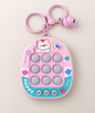 Pink 3-in-1 Tic Tac Toe game keychain with nine game buttons