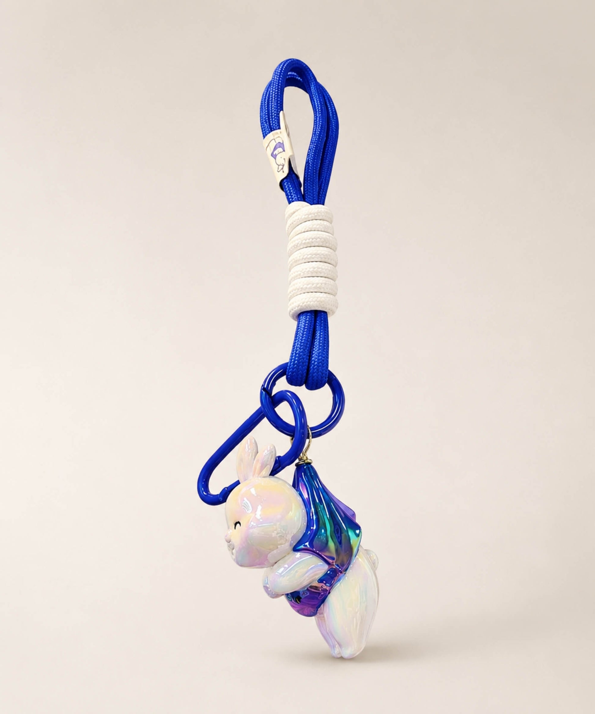 Blue bunny resin keychain