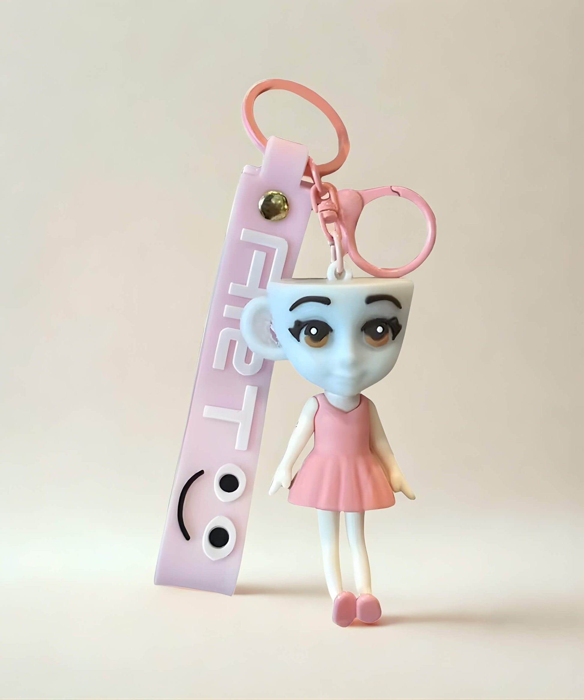 Italian brainrot keychain Ballerina Cappuccina pink cute character bag charm