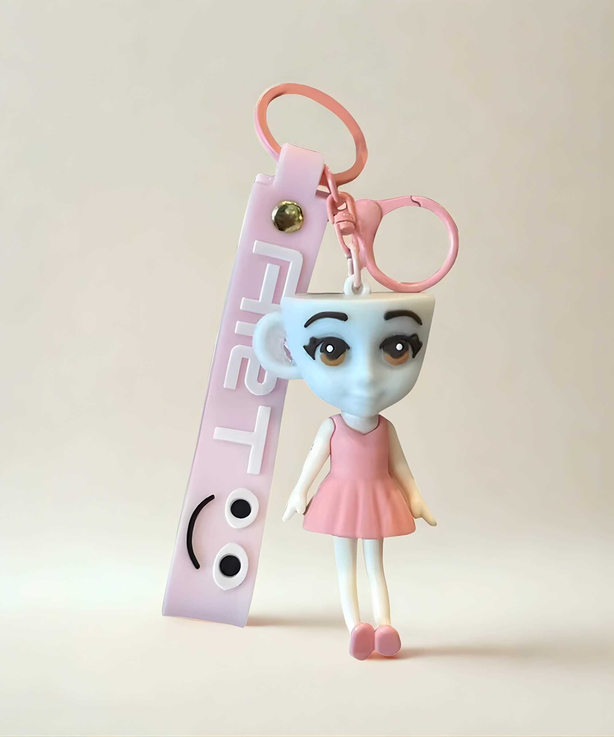 Italian brainrot keychain Ballerina Cappuccina pink cute character bag charm