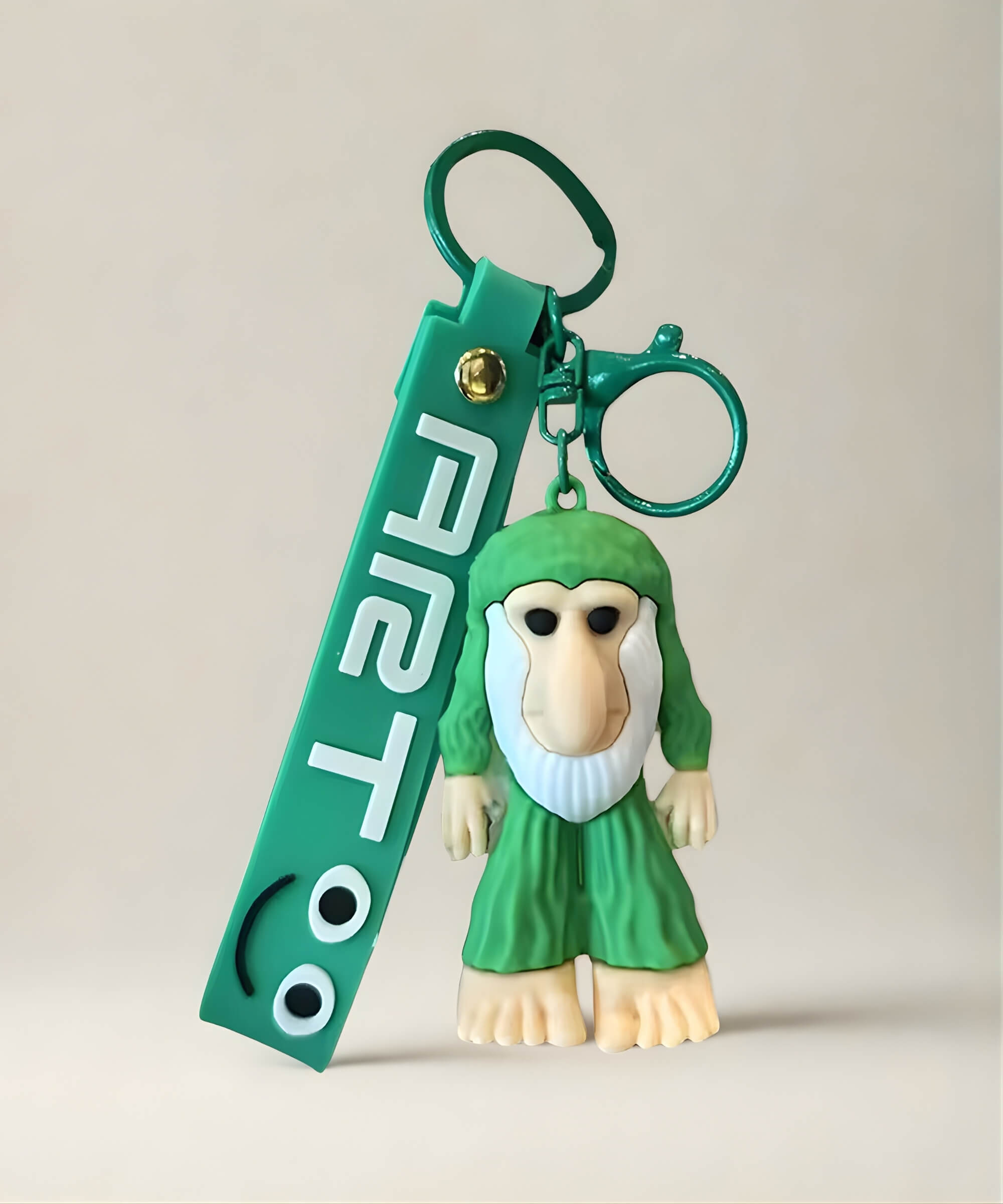 Italian brainrot keychain Brr Brr Patapim green funny meme character bag charm