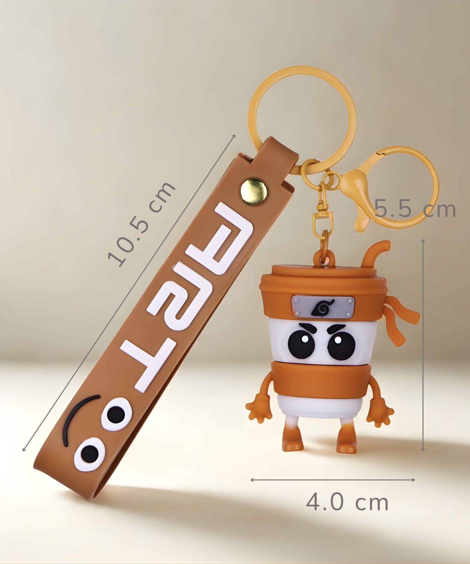 Italian brainrot keychain Cappuccino Assassino size dimensions 10.5cm height 4cm width