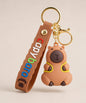 Capybara Backpack classic keychain with brown strap and gold hardware