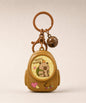 Capybara turtle light-up keychain with brown mini backpack charm