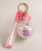 Cinnamoroll teacup shaker keychain with floating beads inside clear charm