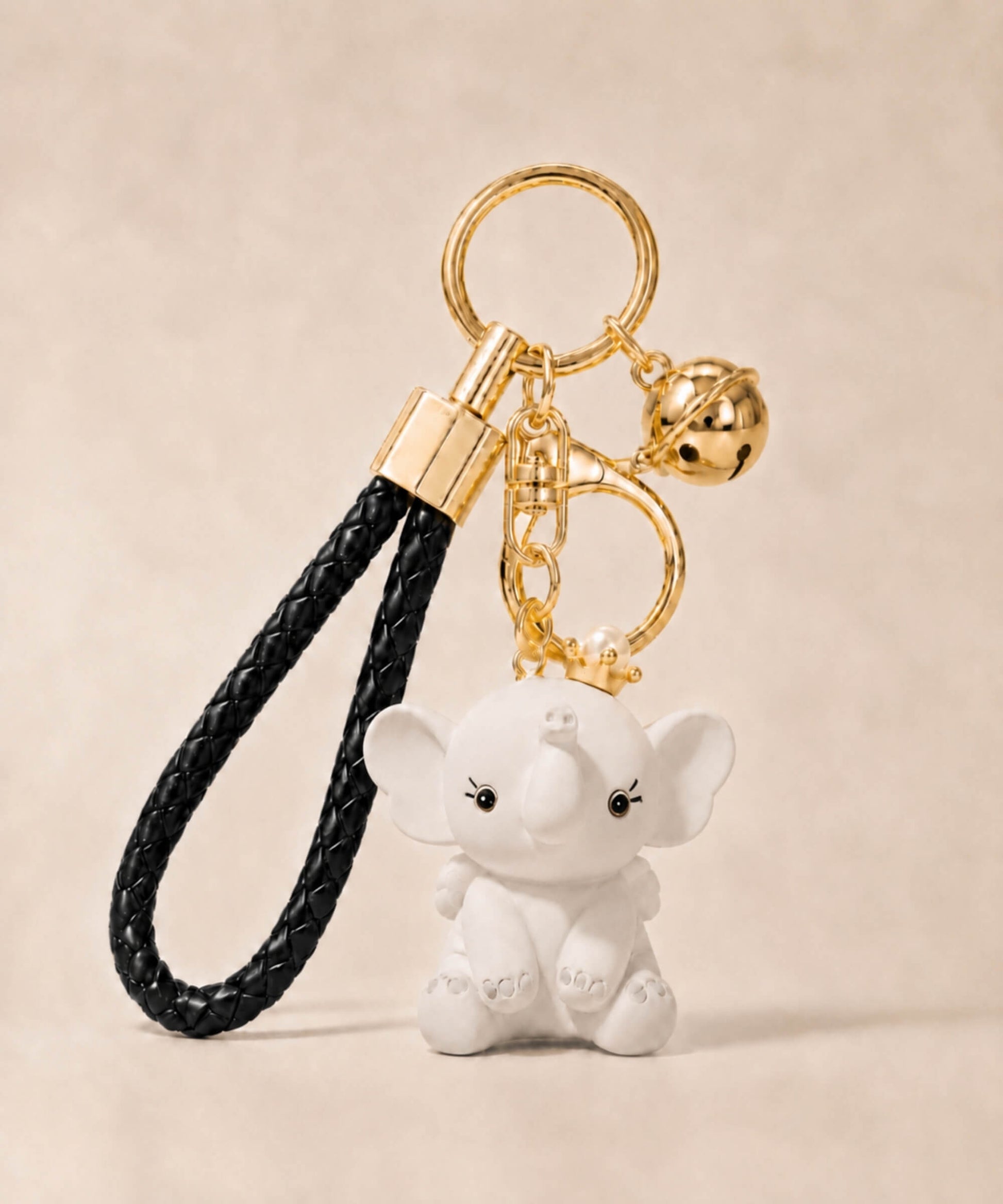 Grey elephant resin keychain