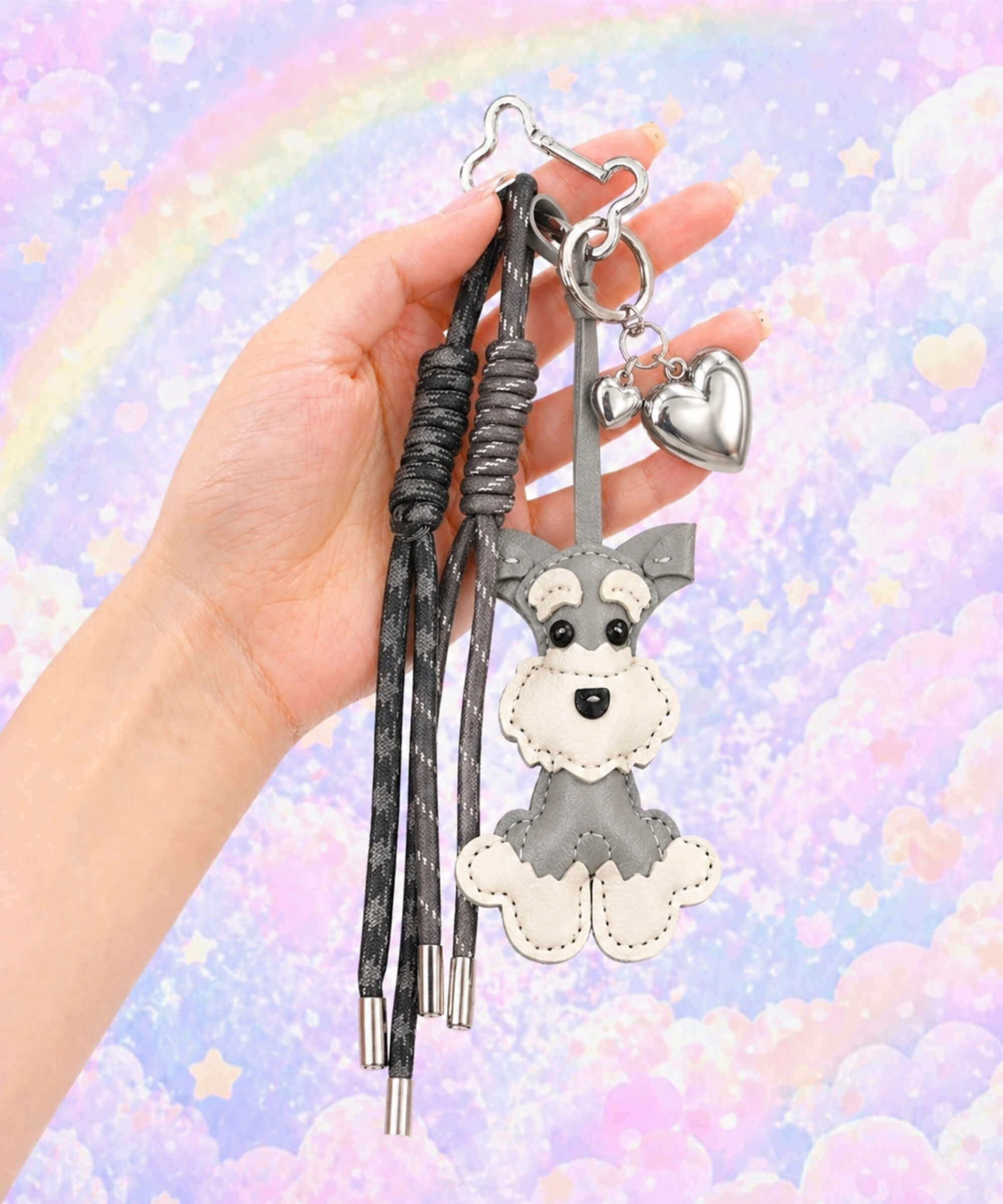 Cute Schnauzer PU Leather Bag Charm | CHARMAZING – Charmazing