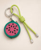 Watermelon green fruit coin purse keychain with sliced watermelon pouch and green strap