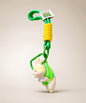 Green bunny resin keychain