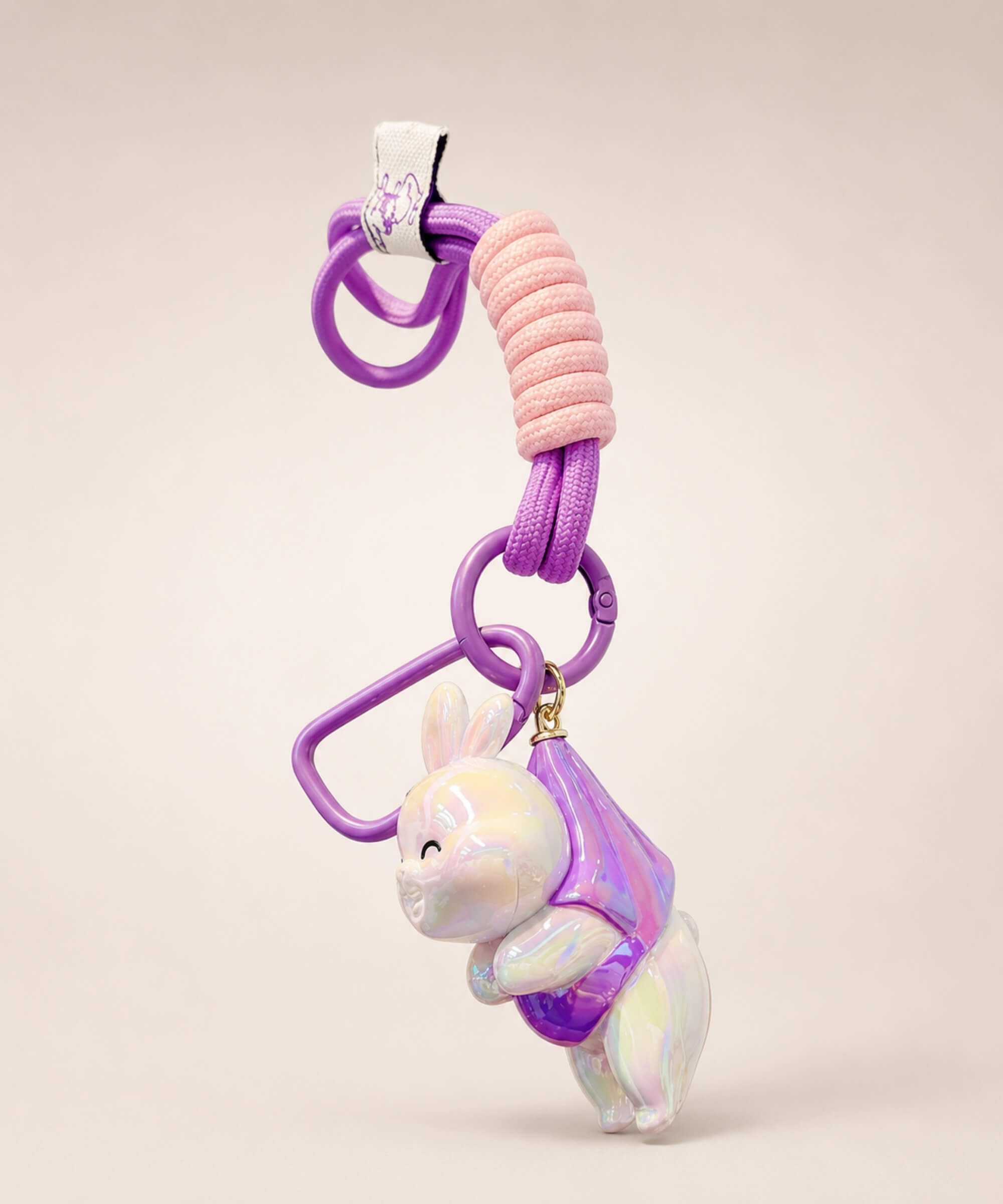 Purple bunny resin keychain