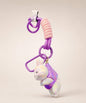 Purple bunny resin keychain