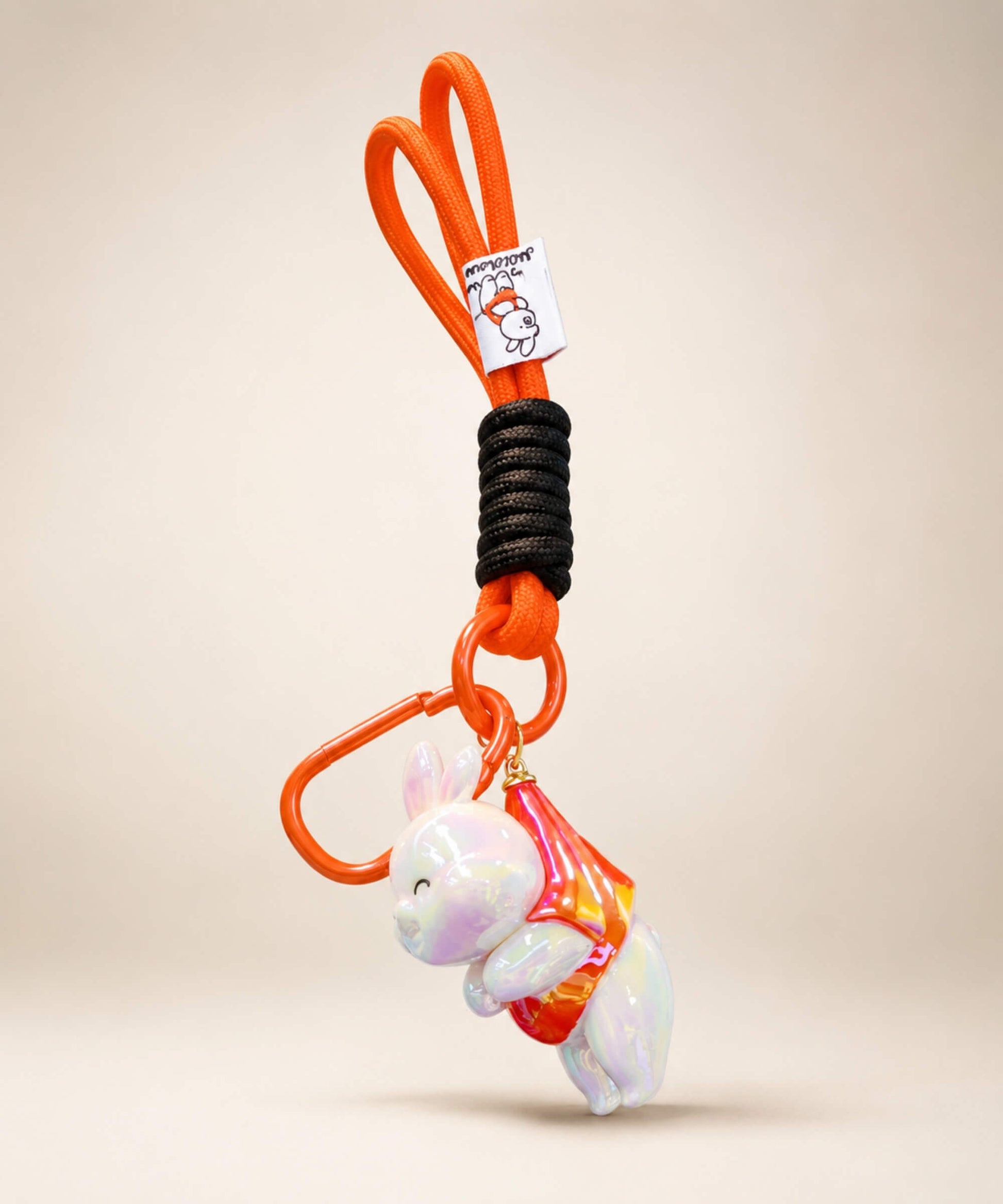 Red bunny resin keychain