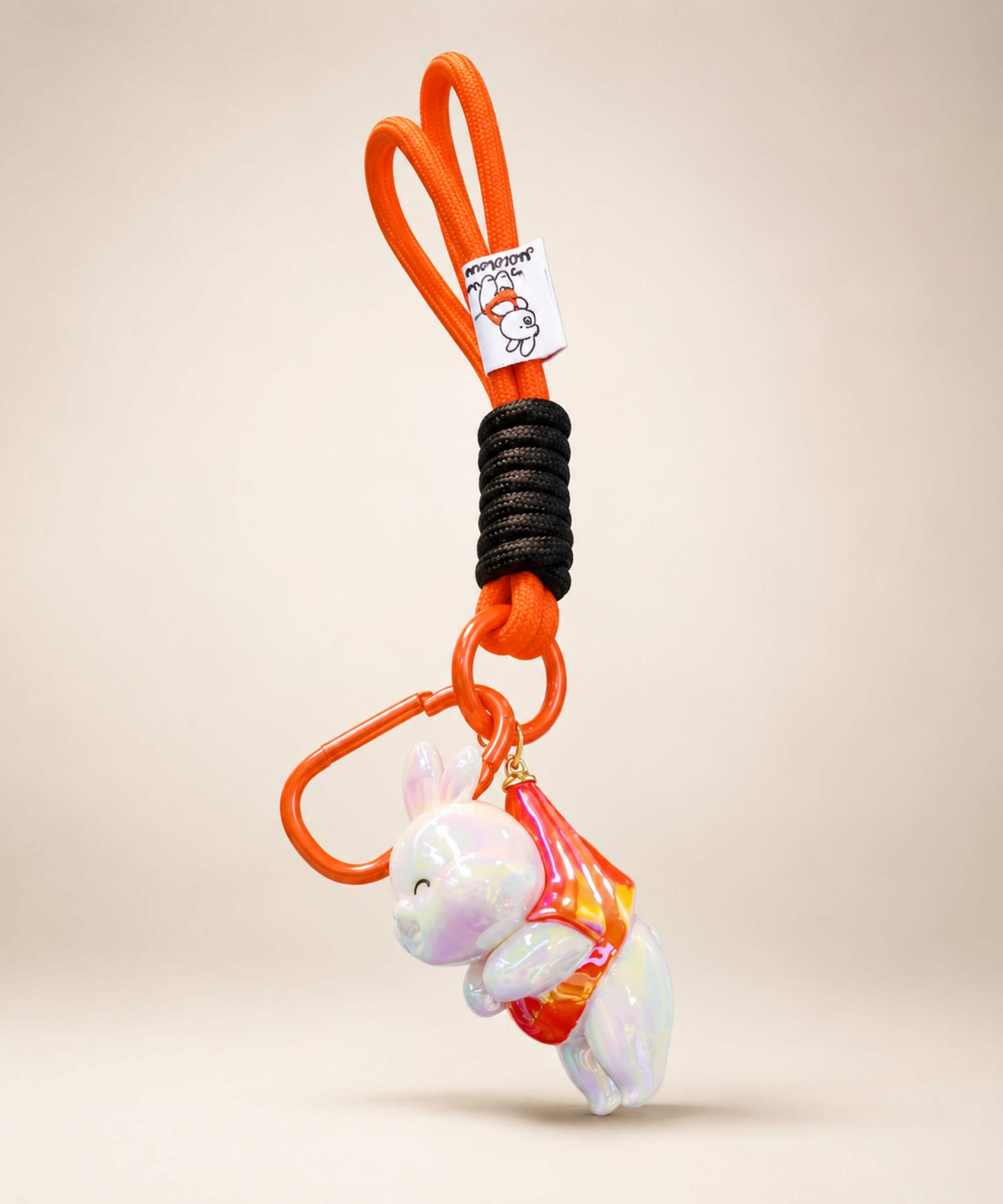 Red bunny resin keychain