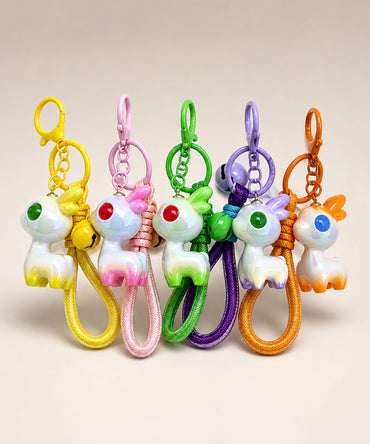 Iridescent deer resin keychain colour options
