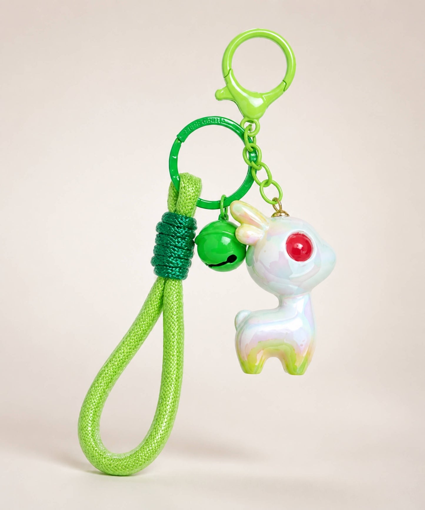 Green deer resin keychain