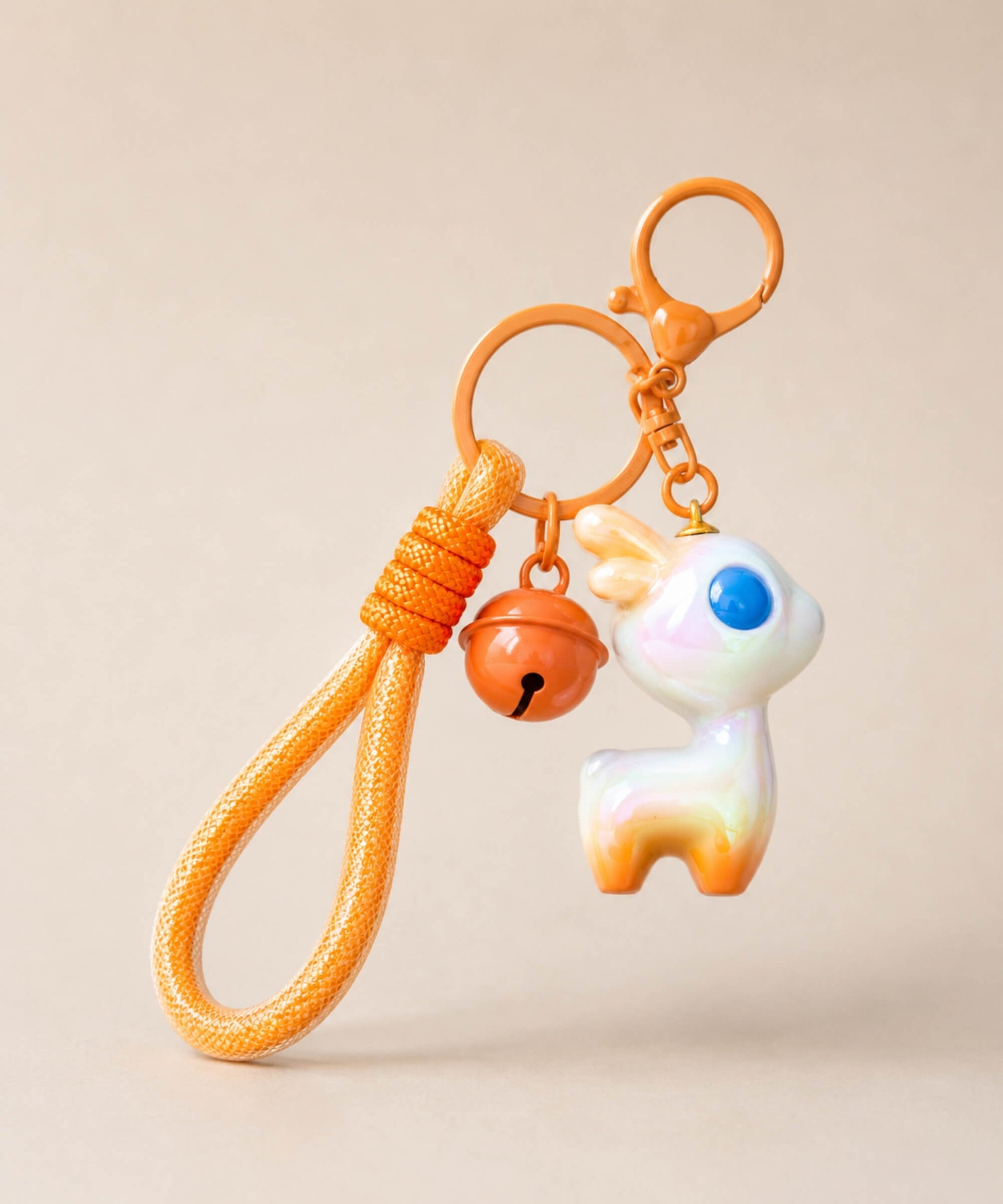 Orange deer resin keychain