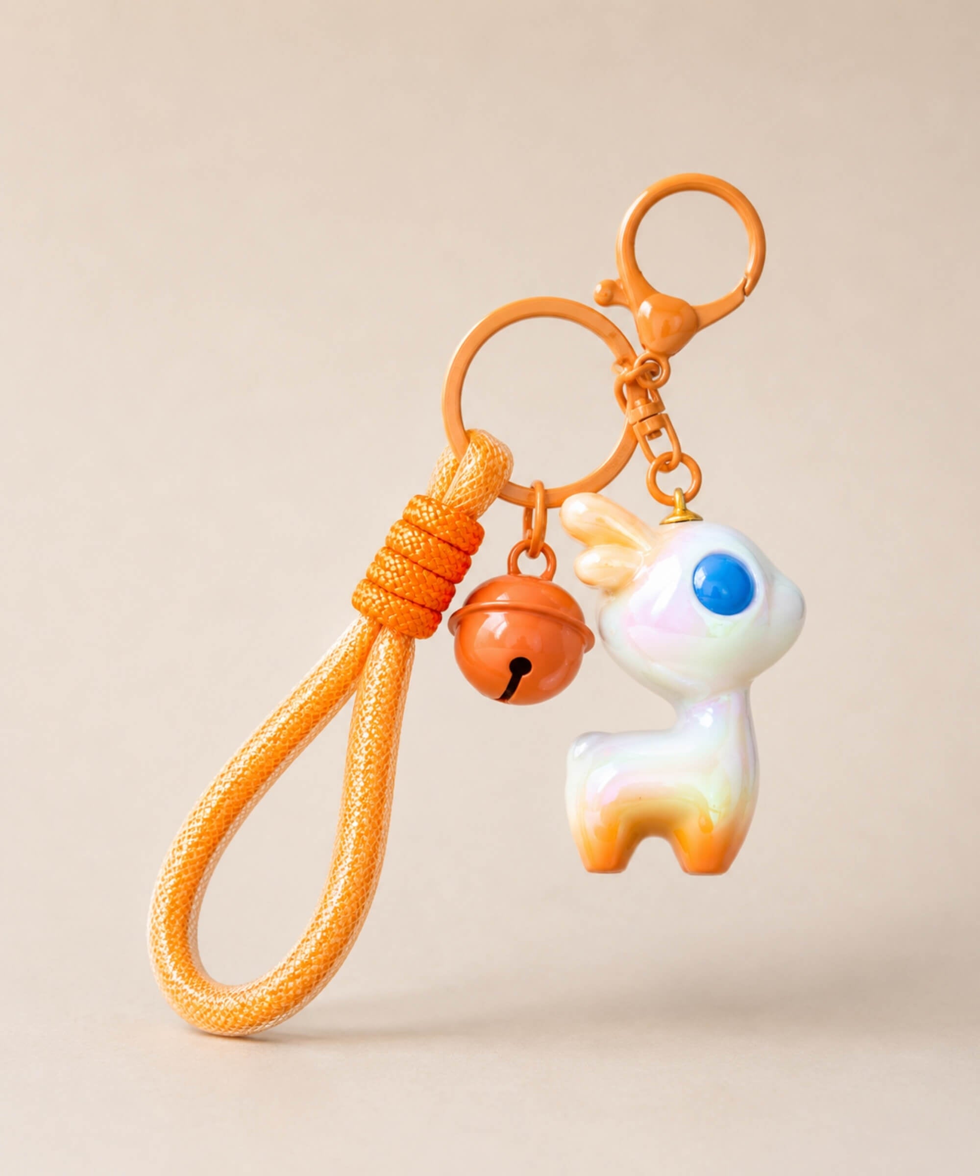 Orange deer resin keychain