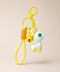 Yellow deer resin keychain