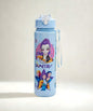 Blue K-Pop Demon Hunter Rumi character straw water bottle with flip-top lid and strap, 700ml kids bottle