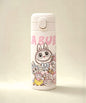 Charmazing Labubu style insulated water bottle beige 420ml stainless steel thermal kids drink bottle