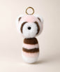 Pink raccoon plush keychain