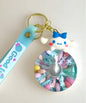 Cinnamoroll donut liquid keychain floating beads charm cute blue character bag charm