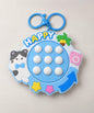 Blue Happy Cat electronic Tic Tac Toe game keychain with nine light-up buttons