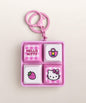 ink Hello Kitty light up sound button keychain with strawberry and bag button designs