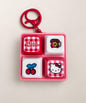 Red Hello Kitty light up sound button keychain with cherry and telephone button designs