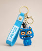 K-POP Derpy blue classic keychain with blue strap and gold hardware