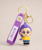 K-POP Rumi purple character keychain with gold hardware