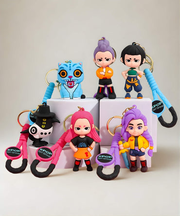K-pop demon hunter character keychain set cute bag charm girl group figures collection