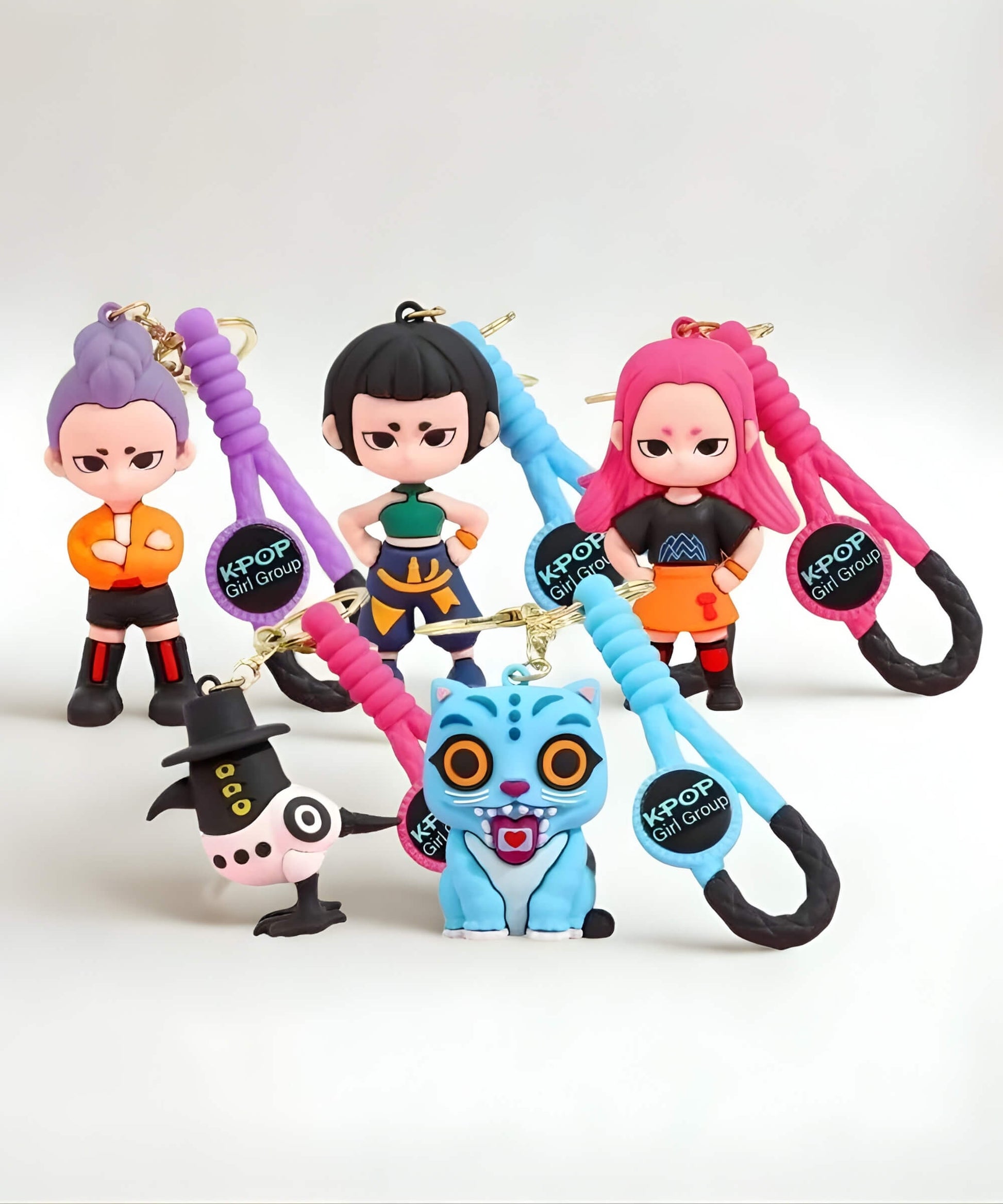 K-pop demon hunter keychain cute character group colourful bag charm collection