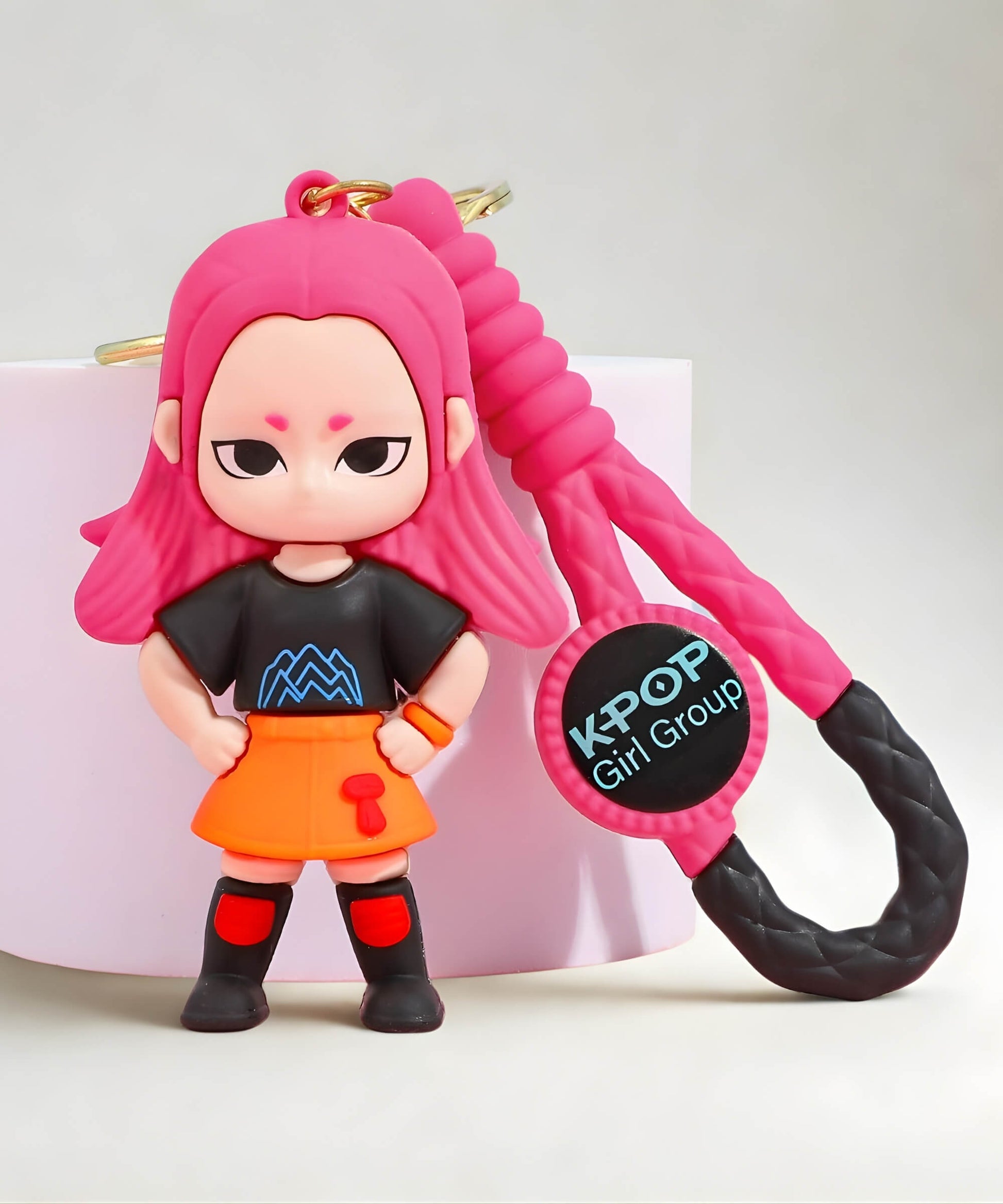 Mira kpop demon hunter keychain cute pink hair character bag charm figure