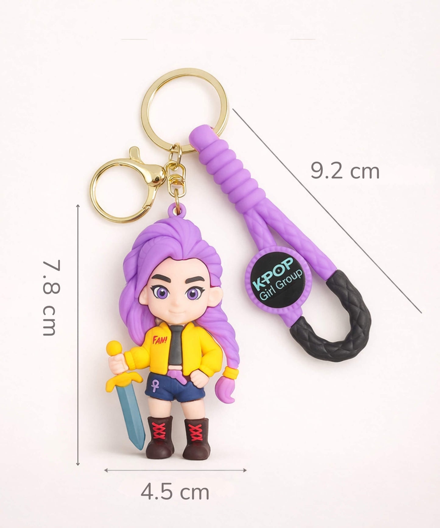 K-pop demon hunter keychain size detail cute character bag charm dimensions