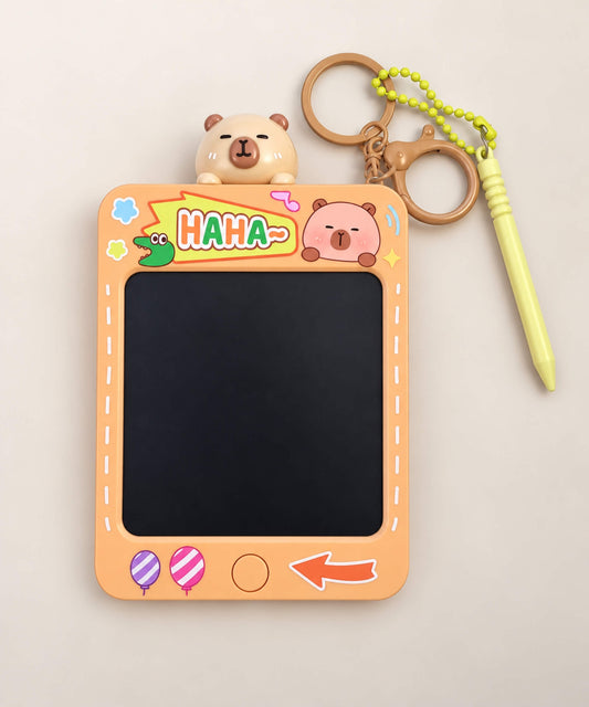 Haha Capybara LCD Drawing & Writing Tablet Keychain with attached stylus
