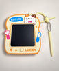 Lucky Cat Bread LCD Drawing & Writing Tablet Keychain with attached stylus