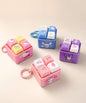 Light-up sound button keychain collection featuring Hello Kitty, My Melody, Kuromi and Cinnamoroll designs
