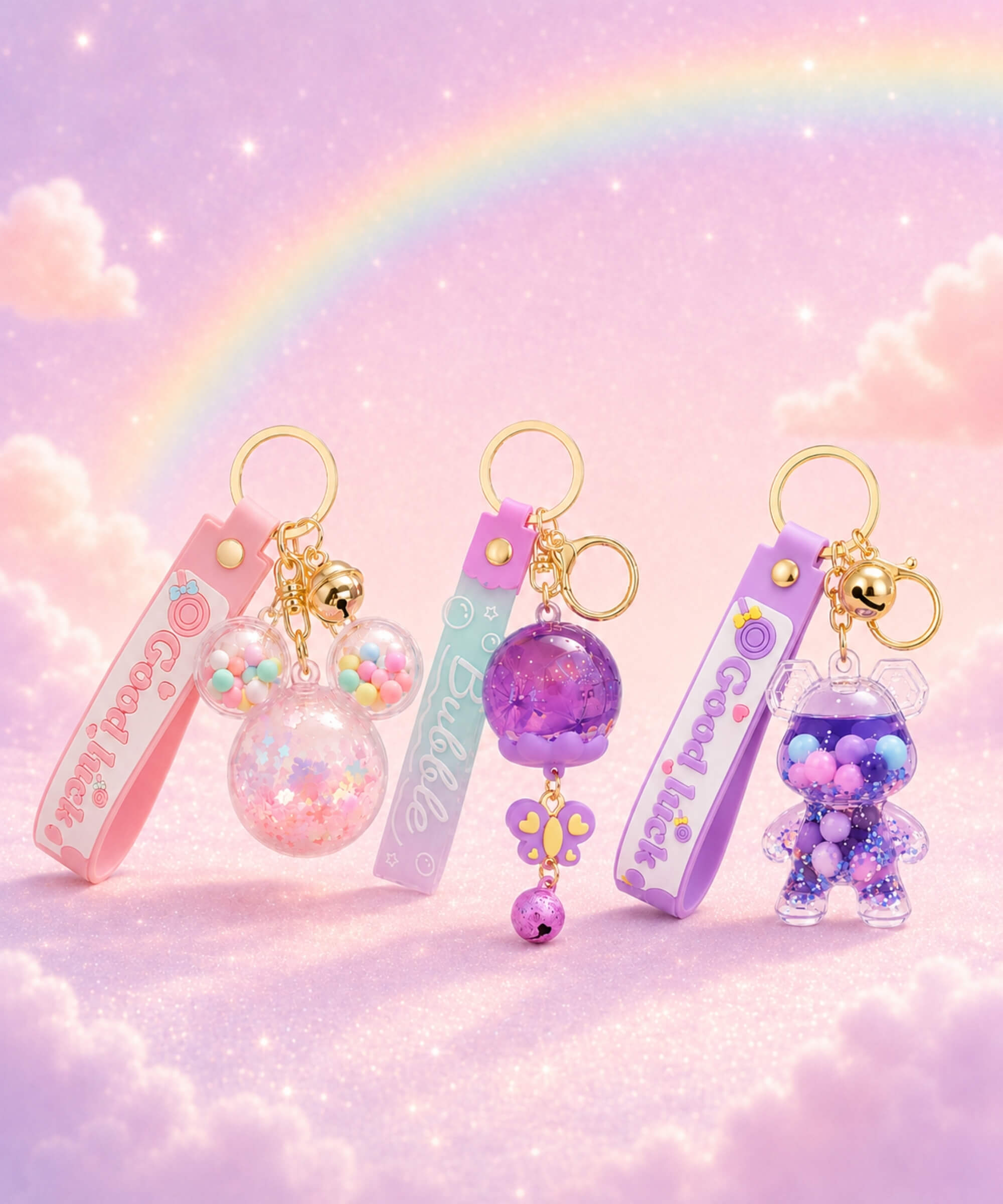 Liquid Keychains | Floating Glitter Bag Charms | Charmazing