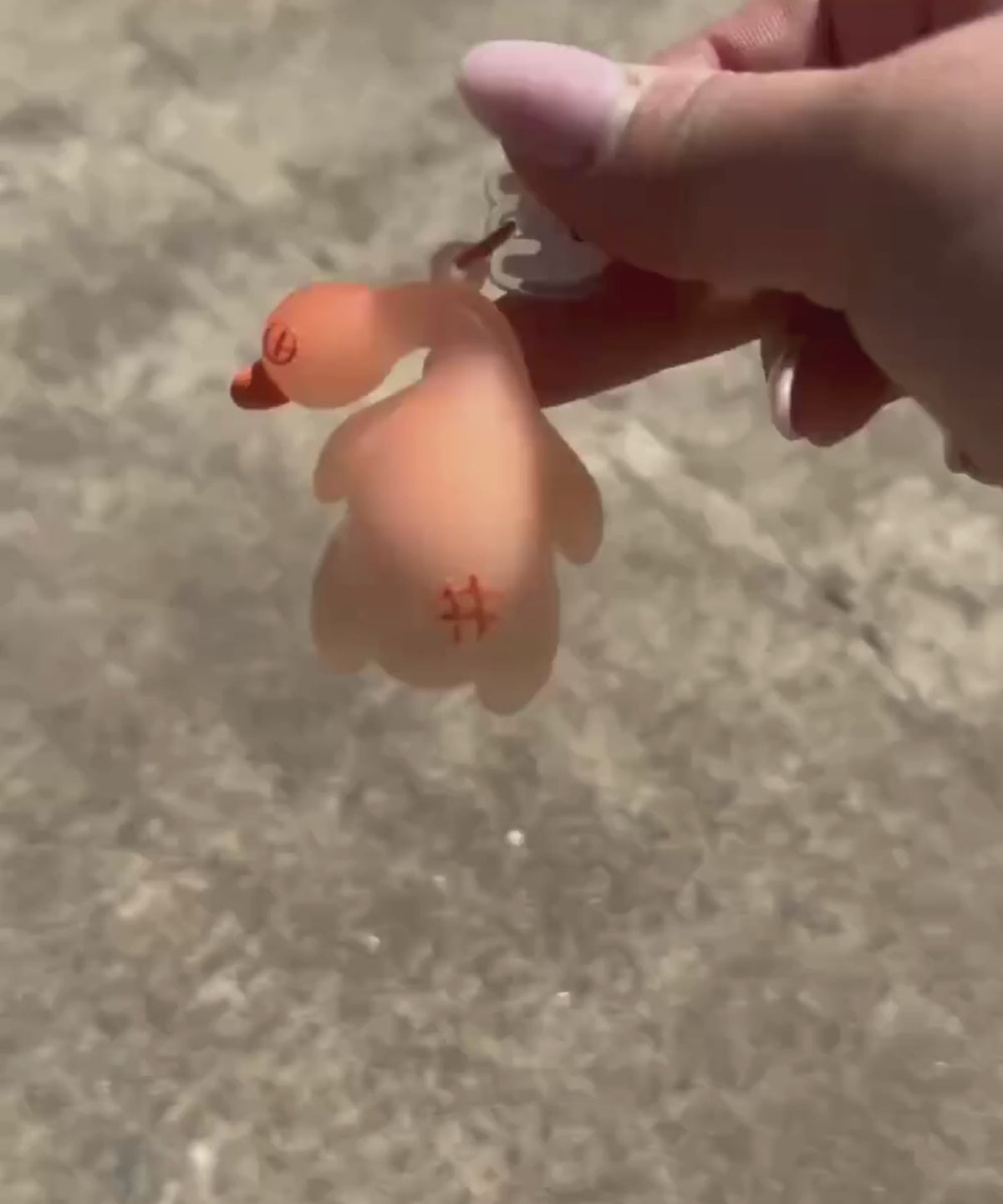 UV colour-changing Duck keychain sunlight demonstration