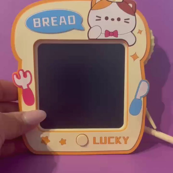 LCD Drawing & Writing Tablet Keychain demonstration showing drawing doodling and one-touch erase function