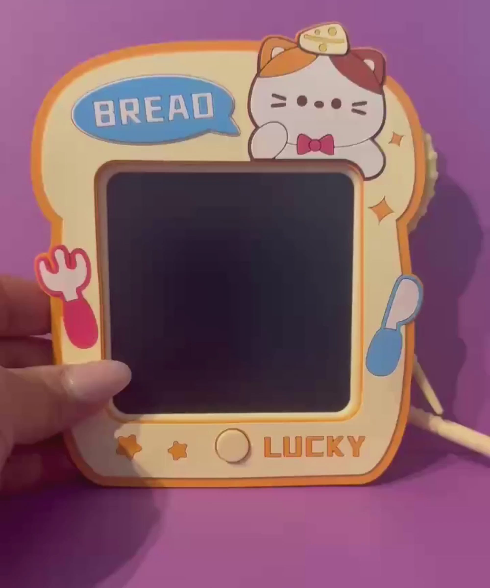 LCD Drawing & Writing Tablet Keychain demonstration showing drawing doodling and one-touch erase function