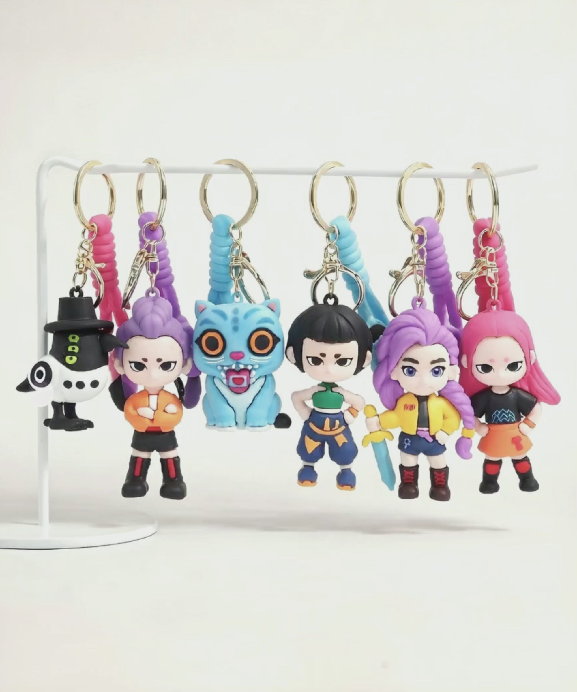 K-pop demon hunter character keychain cute bag charm girl group figure accessory