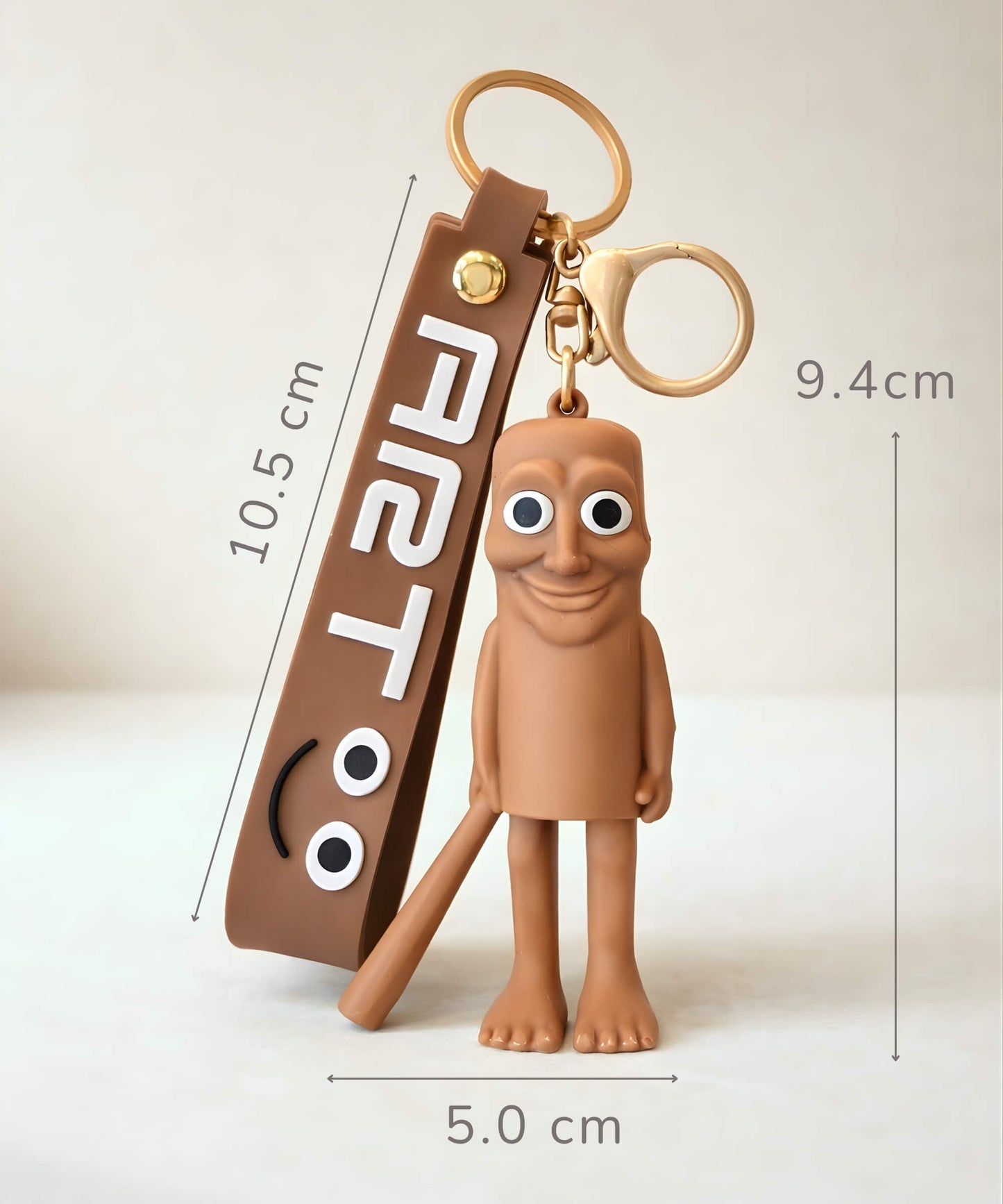 Italian brainrot keychain Tung Tung Tung Sahur size dimensions 10.5cm height 5cm width