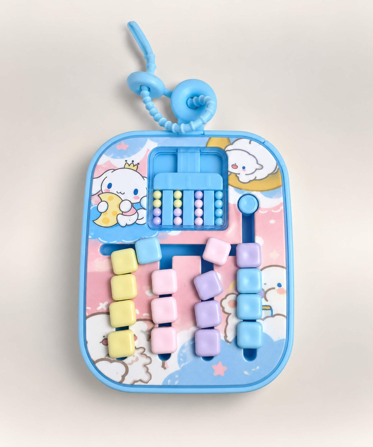 Cinnamoroll Small Maze sliding bead game keychain with movable puzzle pieces