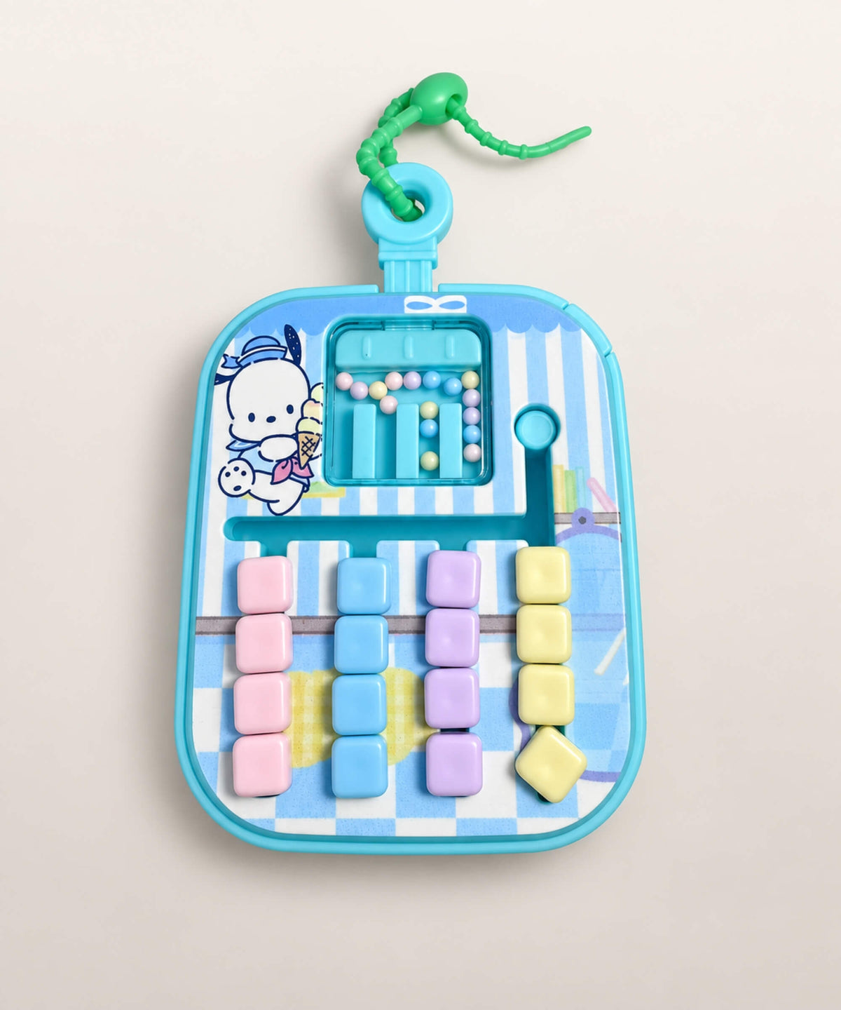 Pochacco Small Maze sliding bead game keychain with movable puzzle pieces