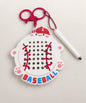 Baseball magnetic bead drawing keychain with white magnetic pen