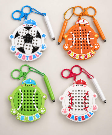 Basketball Tennis Baseball and Football magnetic bead drawing keychain variants