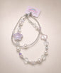 Purple Starry beaded phone charm with pearl-look beads and crystal-style star details